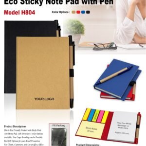 Eco Sticky  Note Pad with Ball Pen -MCG000306