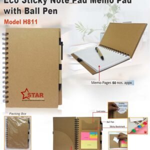 Multi Utility  Eco Sticky  Pad - Memo Pad with Ball Pen -MCG000308
